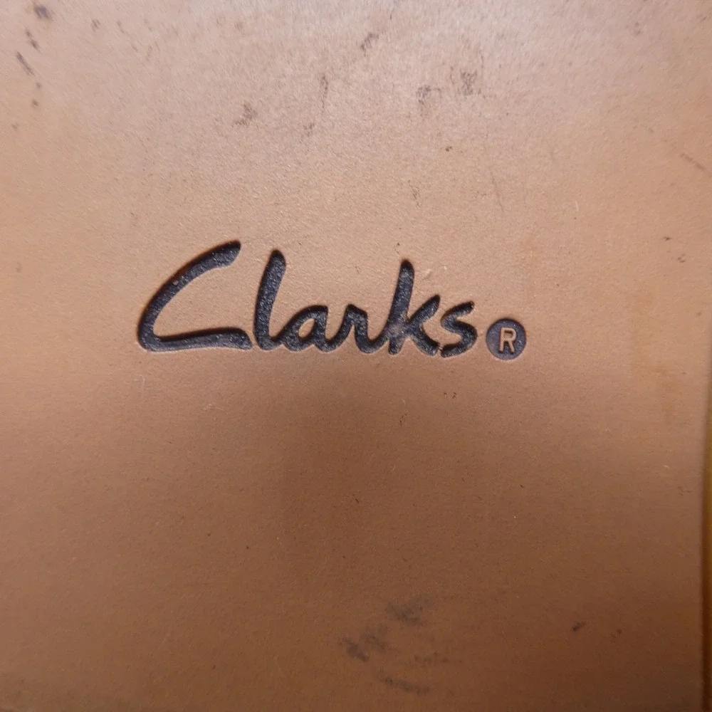 Clarks Ankle Boots Womens 7 Black Leather Suede Buckle Moto Zip